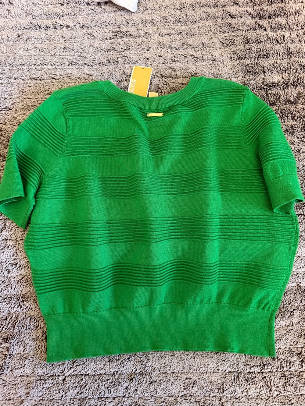 Michael Kors Men’s Bright Green Ribbed Crewneck Sweater - Picture 5 of 5